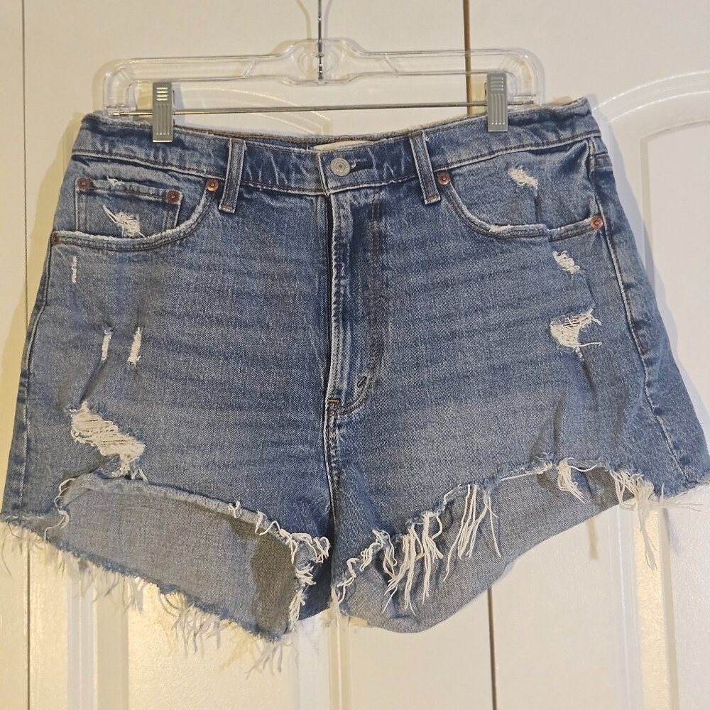 Abercrombie & Fitch Women's Jean Shorts 12/31 90s Cutoff High Rise "Mom" Curve